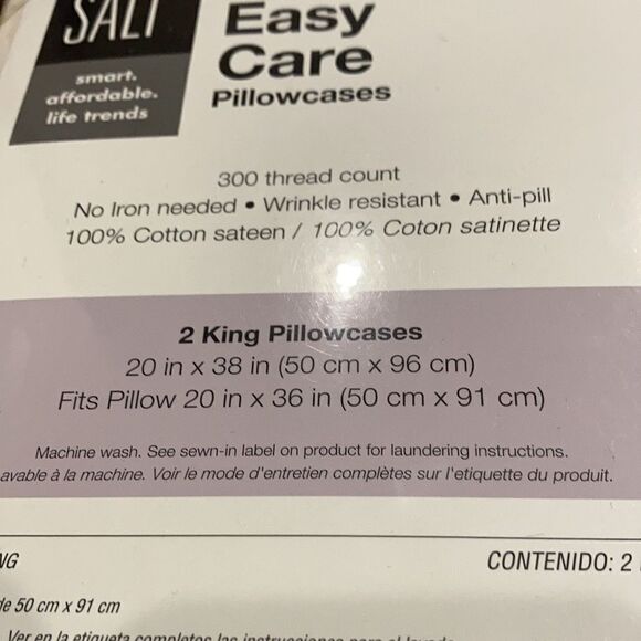 New SALT™ 300-Thread-Count Cotton Sateen Pillowcases (Set of 2) ivory - Picture 5 of 7